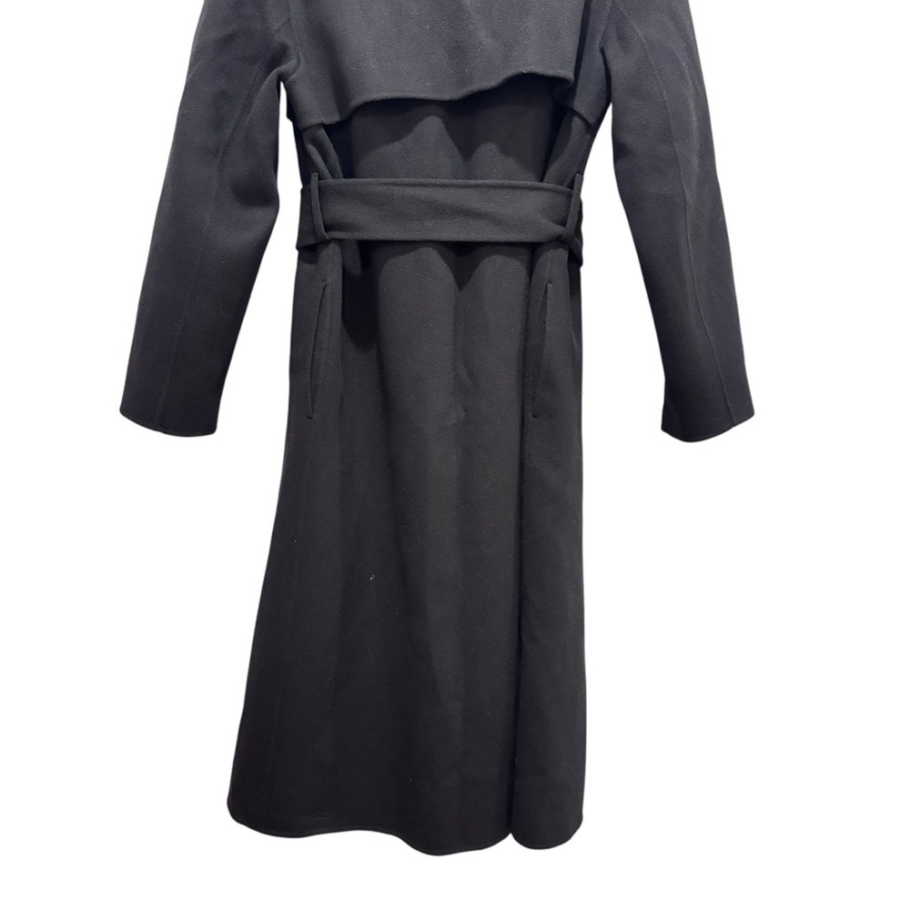 NWT Theory Long Wrap Belted Trench Coat Wool Cashmere Black Sz M - Picture 13 of 16